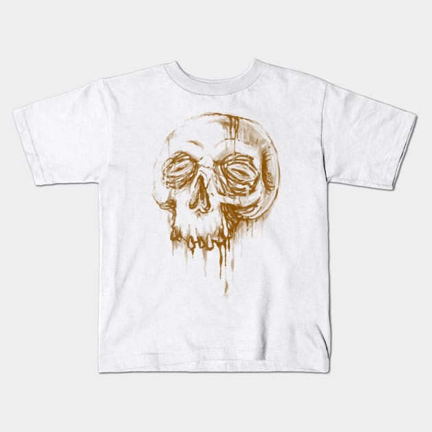 Skull Coffee Kids T-Shirt by quilimo